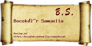 Bocskár Samuella névjegykártya